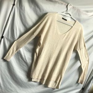 Cream colored batwing cotton on size medium layering sweater long sleeve knit